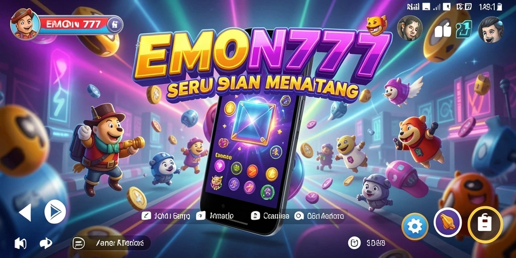 Tampilan utama gameplay EMON777 yang penuh warna dan seru.