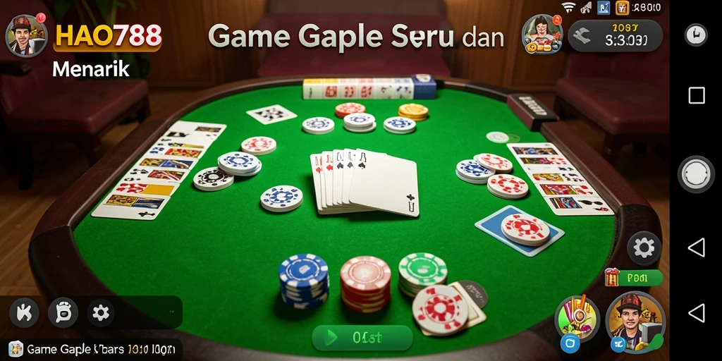 Screenshot menampilkan gameplay seru dari permainan Gaple HAO788.