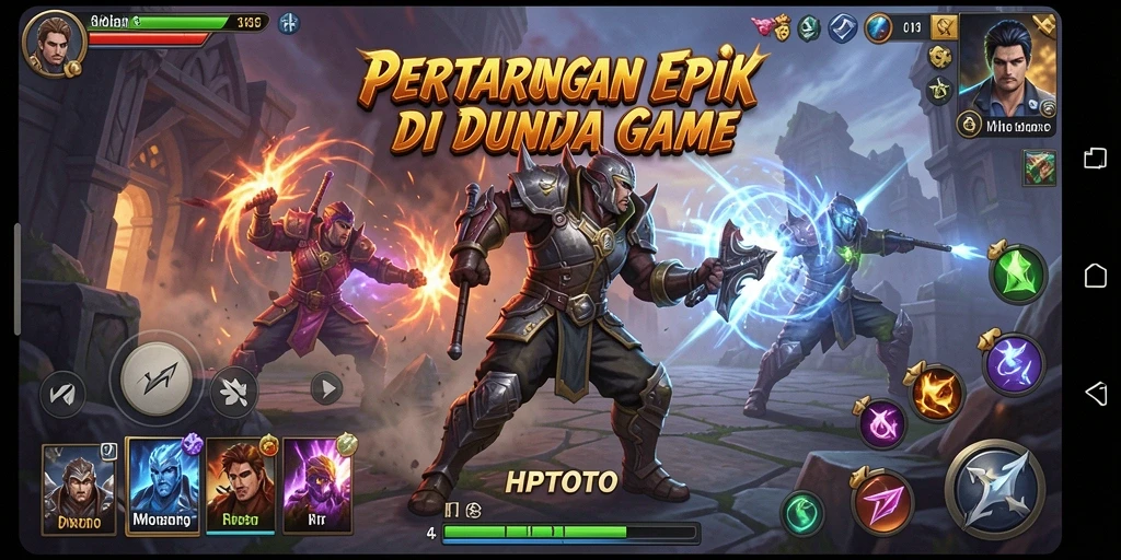 Tampilan intens pertempuran di HPTOTO dengan karakter unik dan serangan menakjubkan.