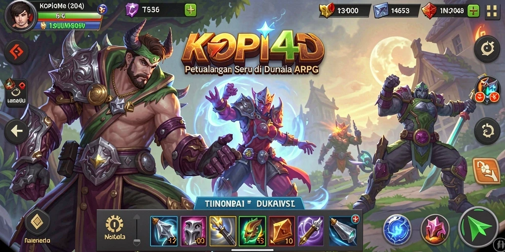 Tangkapan layar gameplay KOPI4D menampilkan pertarungan seru dan grafis menawan.