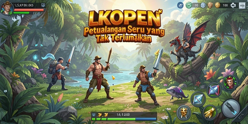 Tampilan gameplay LKOPEN yang mendebarkan dan penuh aksi.