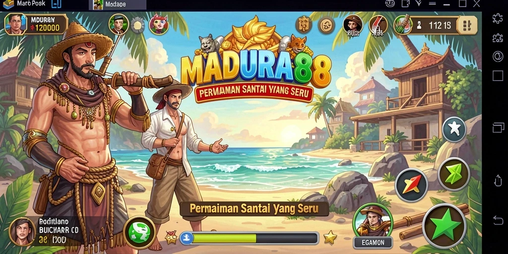 Tampilan gameplay dari MADURA88 yang penuh warna dan menarik.