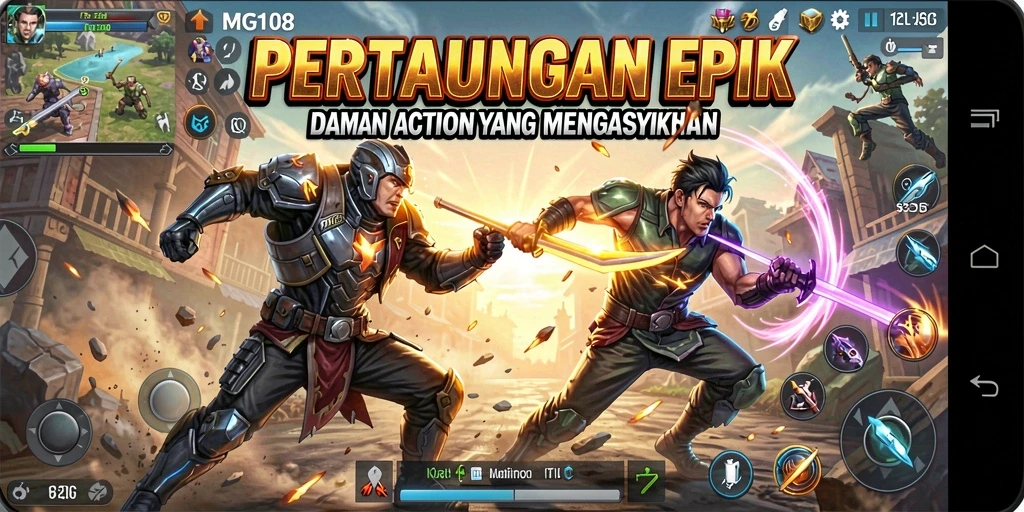 Screenshot MG108 menampilkan aksi pertarungan seru dan mendebarkan.