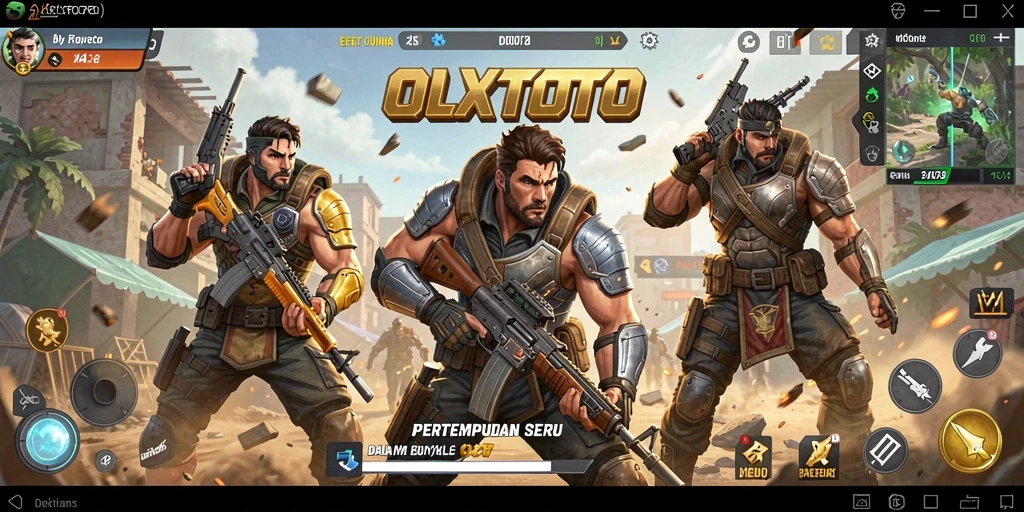 Tampilan gameplay seru dari OLXTOTO dalam pertempuran Battle Royale.