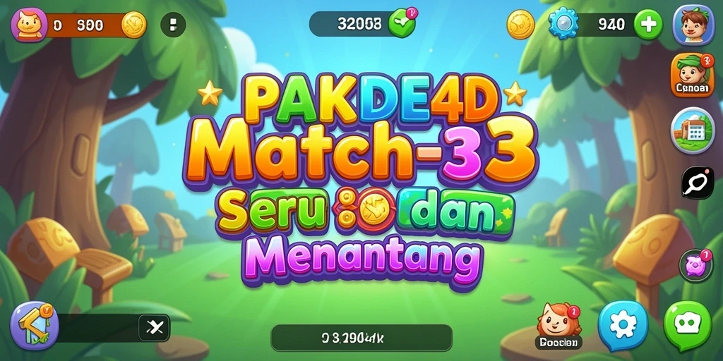 Tampilan menarik gameplay PAKDE4D dalam mencocokkan permata.