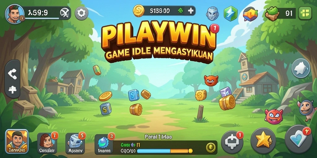 Screenshot gameplay utama <strong>PLAYWIN</strong> menampilkan aktivitas santai dan seru.