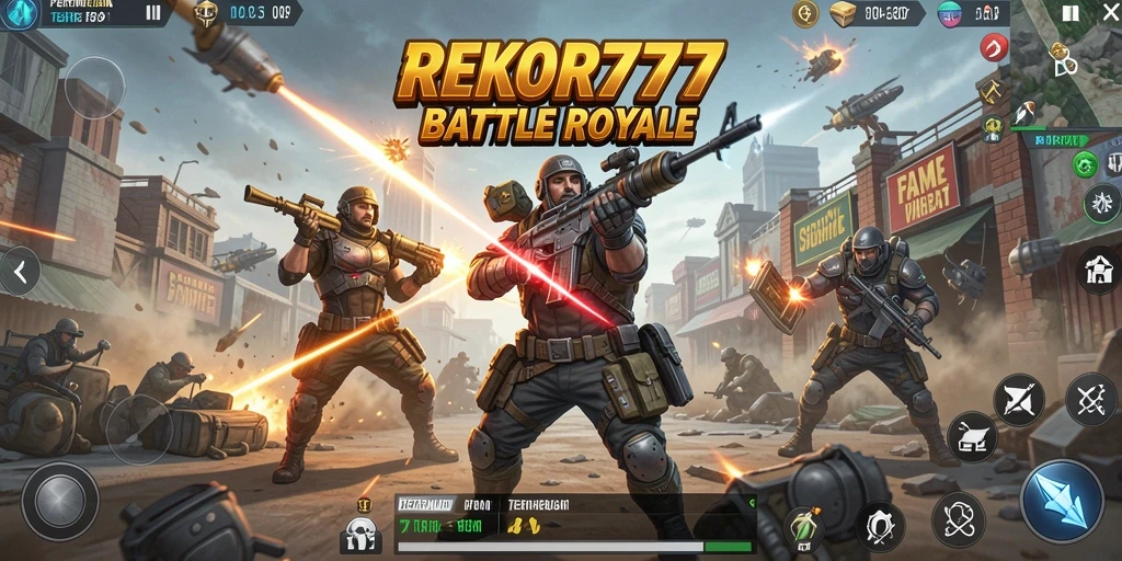 Screenshot gameplay seru dari permainan Battle Royale REKOR777.