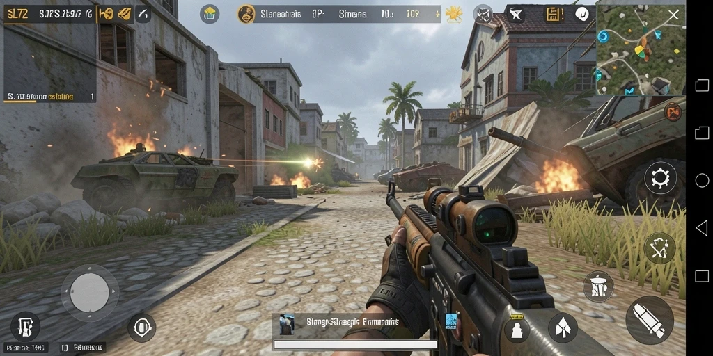 Gameplay seru SL72 dengan aksi tembak-menembak yang intens.
