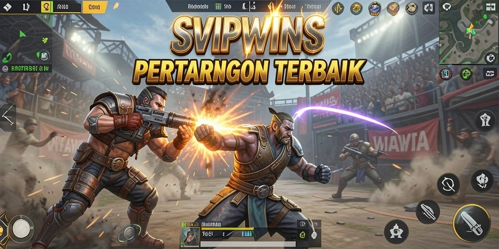 Tangkapan layar SVIPWINS dengan aksi Battle Royale yang mendebarkan.