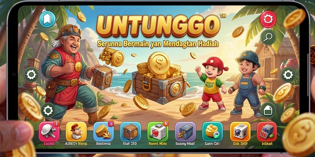 Gameplay UNTUNGGO yang seru dengan berbagai tantangan menarik.