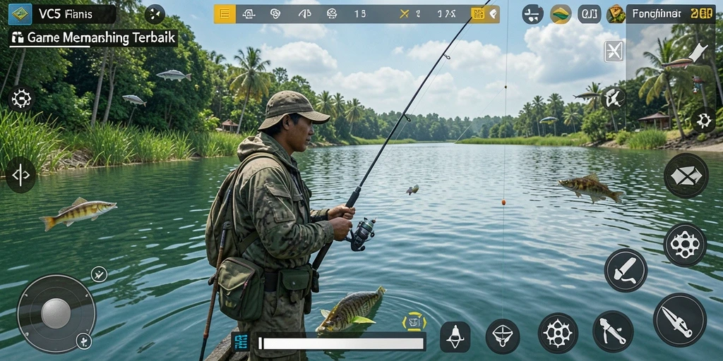 Tangkapan ikan besar dalam gameplay VC5 yang menarik.